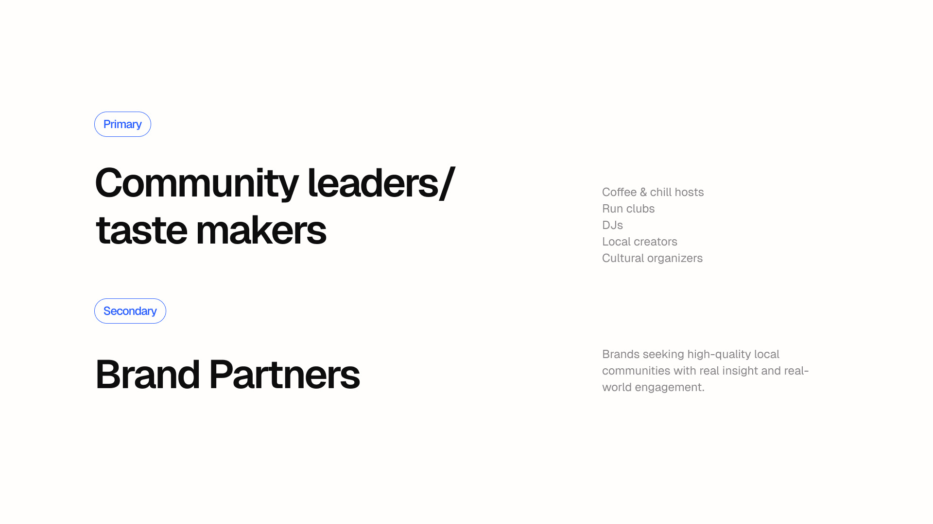 Primary & Secondary Audience
